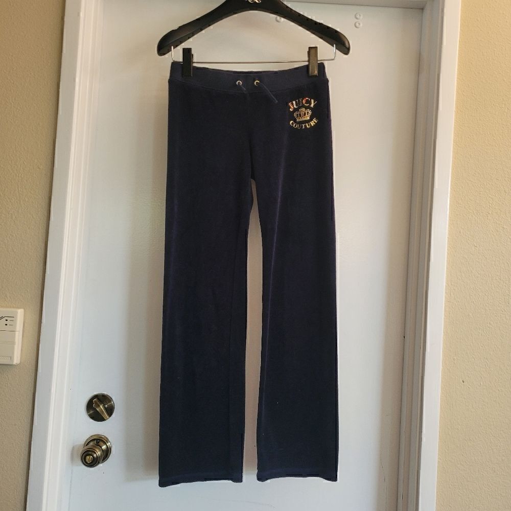 Juicy couture vintage blue velvet with rhinestones and a crown